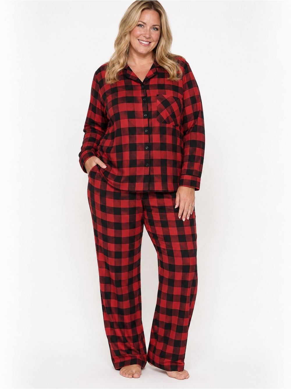 Wondershop Red Black Buffalo Plaid Cotton Pajama Set Target Women’s